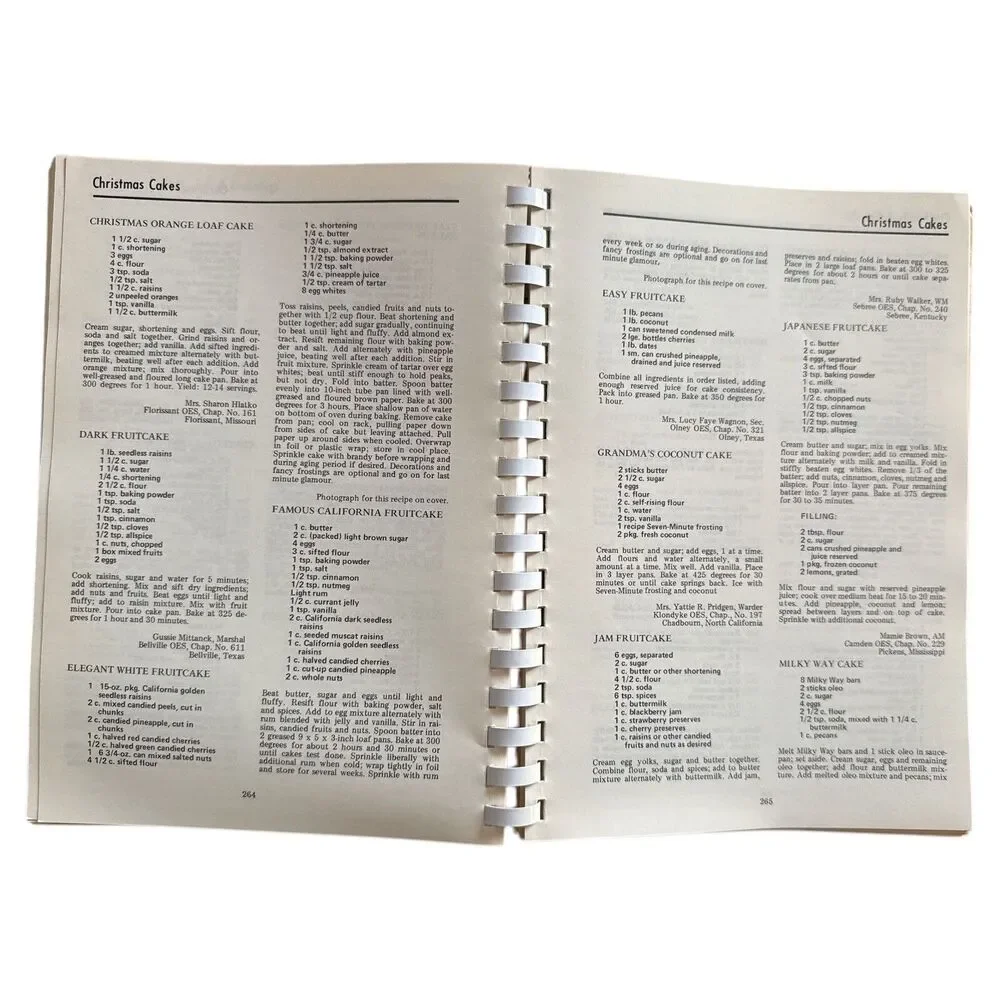 Vintage Eastern Star Holiday Cookbook Favorite Recipes Spiral Bound 2000 Recipes